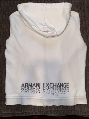 Armani Exchange White cotton hoodie and sweatpants set Sz L
